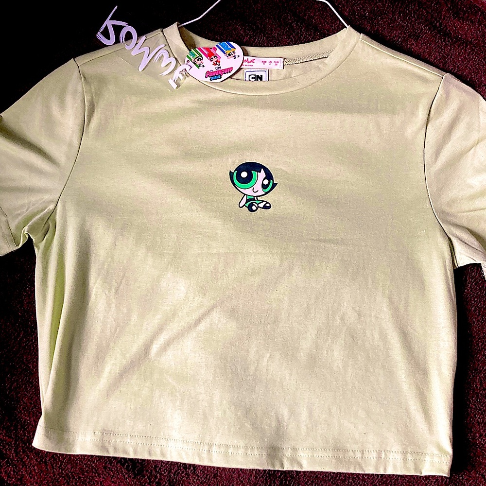 Cropped t shirt powerful girls green